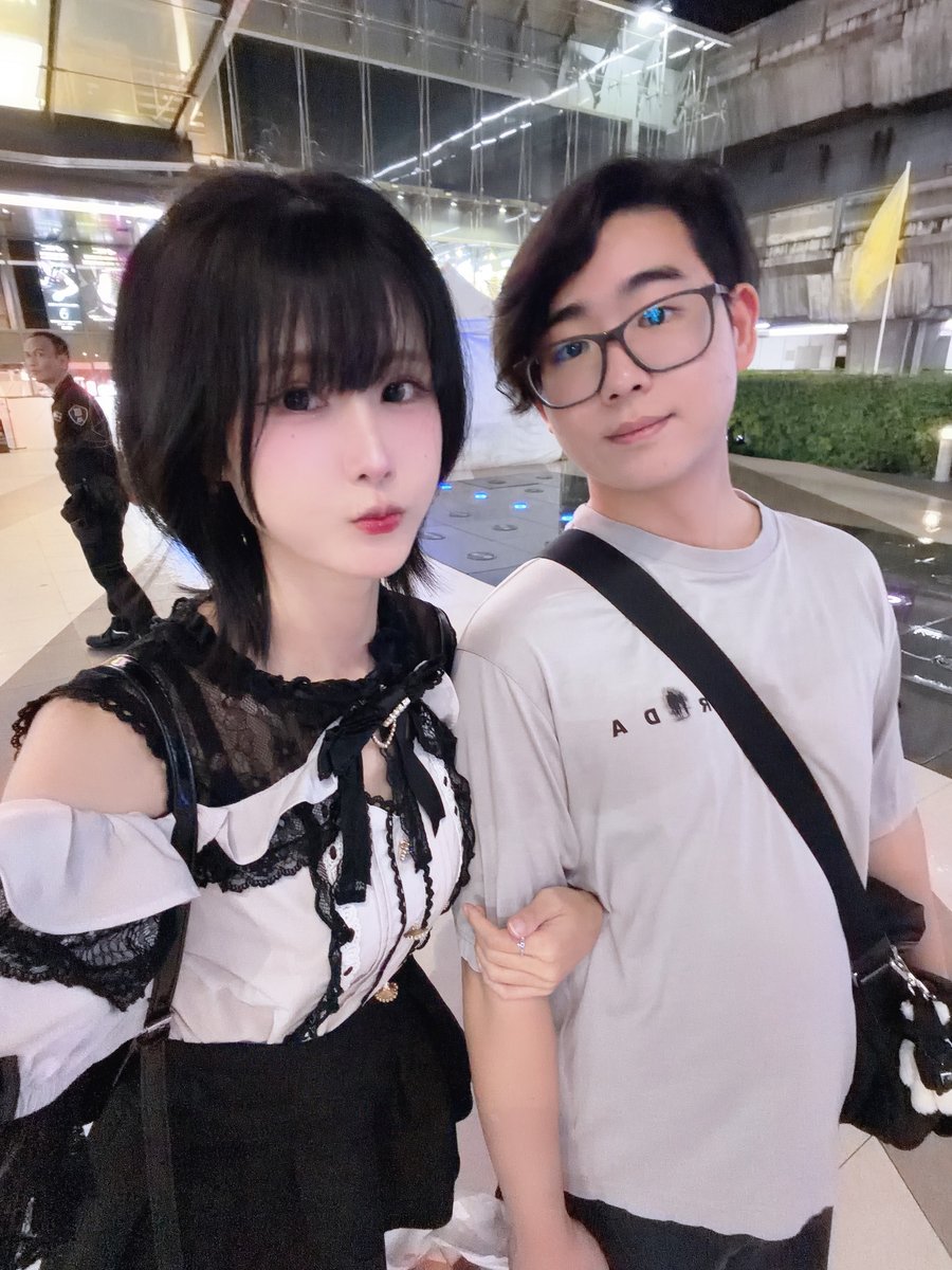 Night out, Nana holding Ernst's arm